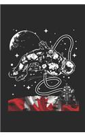 Canada Flag - Astronaut Moon: Graph Paper Journal (6 X 9 - 120 Pages/ 5 Squares per inch) - Gift Idea For Canada Day