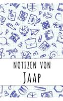 Notizen von Jaap: Kariertes Notizbuch mit 5x5 Karomuster für deinen personalisierten Vornamen