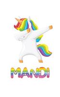 Mandi: Mandi 6x9 Journal Notebook Dabbing Unicorn Rainbow