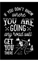 If You Don't Know Where You Are Going Any Road Will Get You There: Motivational Theme: Writing Journal 6" x 9" 120+ Pages. Journal Notebook for Note Taking, Diary, Journaling, Gratitude and Reminder for Girls, Women