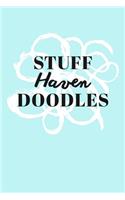 Stuff Haven Doodles: Personalized Teal Doodle Sketchbook (6 x 9 inch) with 110 blank dot grid pages inside.