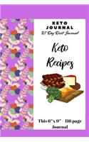 keto journal, 21 day diet journal with keto recipes