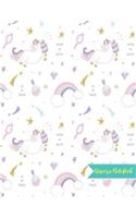 Unicorn Notebook: Cute Kawaii Journal and Diary Large 8.5 x 11 Matte Cover with Blank Lined Ruled White Paper Interior - Perfect for School, Gifts for Kids (Girls and