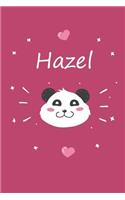Hazel: A cute personalized panda notebook/ diary for girls and women, with 100 lined pages in 6x9 inch format. Personal Diary Personalized Journal Customiz
