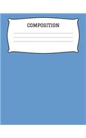 Composition: A 8.5x11 Inch Matte Softcover Paperback Notebook Journal With 120 Blank Lined Pages - Cursive Paper-Blue