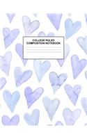 College Ruled Composition Notebook: Cute Blank Lined Journal to Write In with White Paper Rule Pages for School Subject and Writing Pad: Design Code A4 1513