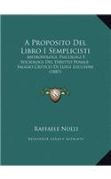 A Proposito Del Libro I Semplicisti