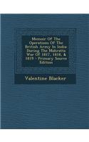 Memoir of the Operations of the British Army in India