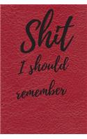 Shit I should remember: Internet Password Logbook, Journal & Notebook, Log Book For Disorganized People