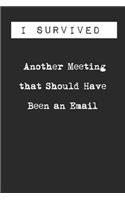 I Survived Another Meeting that Should Have Been an Email Lined Notebook Journal
