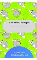 Cute Sloth Theme Wide Ruled Line Paper