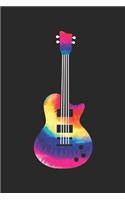 Tie Dye Guitar Notebook - Music Instrument Gift for Guitar Player - Guitar Journal - Guitar Diary