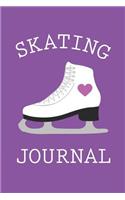 Skating Journal: 6x9 Blank Lined Ice Skating Journal, Ice Skate Purple