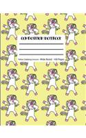 Composition Notebook Yellow Dabbing Unicorn