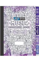 Music Homework Book and Practice Tracker: Purple