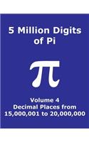 5 Million Digits of Pi - Volume 4 - Decimal Places from 15,000,001 to 20,000,000