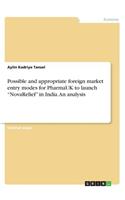 Possible and appropriate foreign market entry modes for PharmaUK to launch "NovaRelief" in India. An analysis: (English)