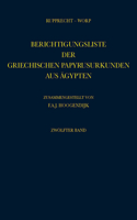 Berichtigungsliste Der Griechischen Papyrusurkunden Aus Ägypten