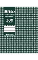 Elite Composition Notebook, Wide Ruled 8 x 10 Inch, Large 100 Sheet, Olive Cover