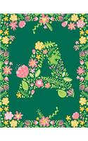 Floral Initial A Monogram Journal