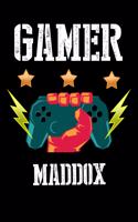 Gamer Maddox: Liniertes Notizbuch für deinen Vornamen