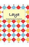 Laya - Handwriting Practice Workbook: 8.5 x 11 Notebook with Dotted Lined Sheets - 100 Pages - Argyle Pattern