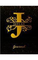 Jaylah Journal: Letter J Personalized First Name Personal Writing Diary Black Gold Glittery Space Effect Cover Daily Diaries for Journalists & Writers Note Taking W