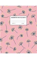 Handwriting Practice Sheets: Cute Blank Lined Paper Notebook for Writing Exercise and Cursive Worksheets - Perfect Workbook for Preschool, Kindergarten, 1st, 2nd, 3rd and 4th Gr