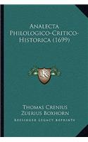Analecta Philologico-Critico-Historica (1699): (Latin)