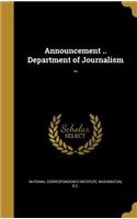 Announcement .. Department of Journalism ..