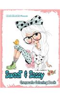 Sweet & Sassy Grayscale Coloring Book