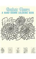 Realistic Flowers - A hand-drawn coloring book