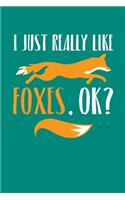 I Just Really Like Foxes Ok: Fox Journal, Foxes Notebook Note-Taking Planner Book