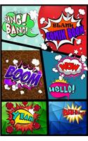 Blank Comic Books wow hello bahh banc banc boom yeah: Create Your Own Comics With This Comic Book Journal Notebook: Over 120 Pages Large Big 6x9 inch 2020