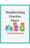 Handwriting Practice Paper: Abc Kids, Notebook With Dotted Lined Writing For Kindergarten To 3rd Grade Students (8 1/2 x 11 inches. Large size - 110 Pages)