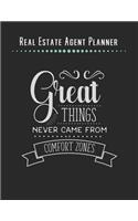 Real Estate Agent Planner - Great Things Never Came From Comfort Zones: 2020 Monthly Organizer Notebook - Goals & Todo List Tracker - Events - Ruled Notes - Lead Contacts - Houses List - Realtor Gifts