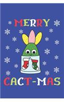 Merry Cact Mas: Lined Journal, 120 Pages, 6 x 9, Hybrid Cactus In Christmas Themed Pot, Blue Matte Finish (Merry Cact Mas Journal)