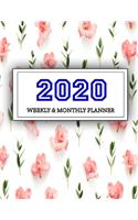 2020 Planner Weekly and Monthly: Jan 1, 2020 to Dec 31, 2020: Weekly & Monthly Planner + Calendar Views - Inspirational Quotes and Navy Floral Cover - ... December 2020