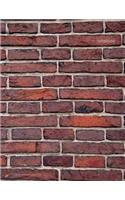 Notebook: Brick Wall Design Cover - Blank Journal / Sketch / Drawing Book - 8.5 X 11 Paper - Unlined Notebook / Journal - 100 Pages