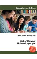 List of Harvard University People