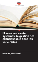 Mise en oeuvre de systèmes de gestion des connaissances dans les universités