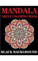 Mandala Adult Coloring Book Black Background