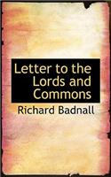 Letter to the Lords and Commons