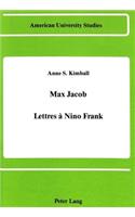 Max Jacob: Lettres À Nino Frank