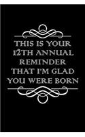 12th Annual Reminder