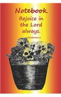 Notebook: Bible Verses Notebook - Philippians 4:4