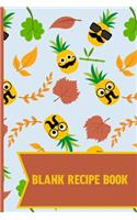 Blank Recipe Book: Mustache Pineapple cute journal for teens. tropical school, fruit punch blank Lined recipe paper to write in.