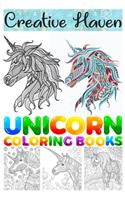 Creative Haven Unicorn Coloring Books: Cute Magical Unicorn coloring book for adult and kids who love unicorn coloring Adult fun activity book Adult Coloring Book with Beautiful Unicorn D