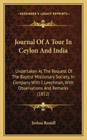 Journal Of A Tour In Ceylon And India