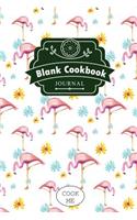 Blank Cookbook Journal: Recipe Journal of My Kitchen, 6" x 9",104 pages: Flamingos on the Floor